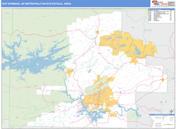 Hot Springs Metro Area Wall Map