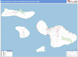 Kahului-Wailuku-Lahaina Metro Area Wall Map