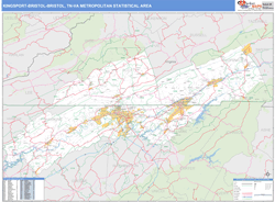 Kingsport-Bristol-Bristol Metro Area Wall Map