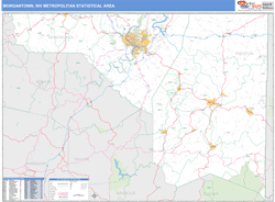 Morgantown Metro Area Wall Map