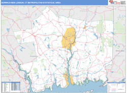 Norwich-New London Metro Area Wall Map