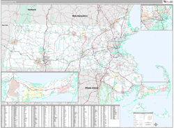 Massachusetts  Wall Map