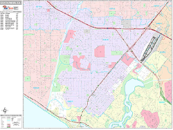 Costa Mesa Wall Map