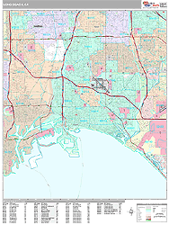 Long Beach Wall Map