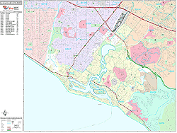 Newport Beach Wall Map