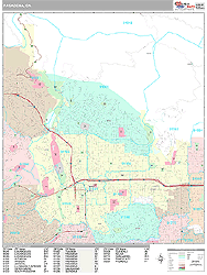 Pasadena Wall Map