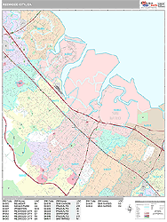 Redwood City Wall Map