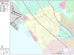 San Leandro Wall Map