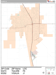 Tulare Wall Map