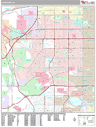 Lakewood Wall Map