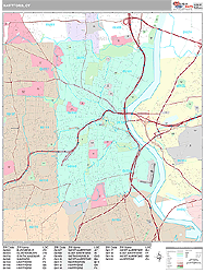 Hartford Wall Map