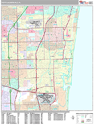 Fort Lauderdale Wall Map