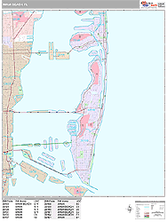 Miami Beach Wall Map