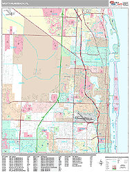 West Palm Beach Wall Map