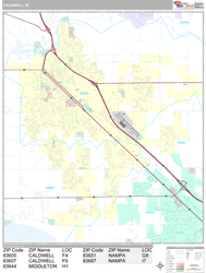 Caldwell Wall Map