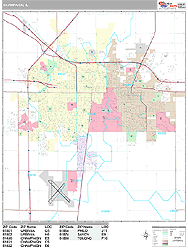 Champaign Wall Map