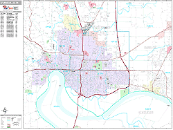 Evansville Wall Map