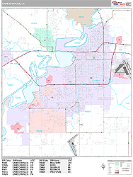 Lake Charles Wall Map