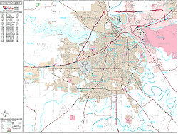 Shreveport Wall Map