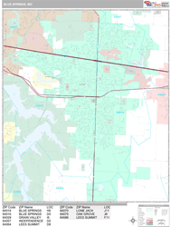 Blue Springs Wall Map