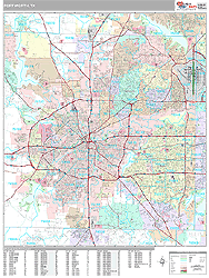 Fort Worth Wall Map