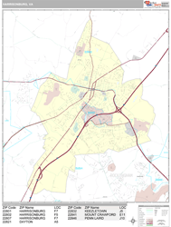 Harrisonburg Wall Map