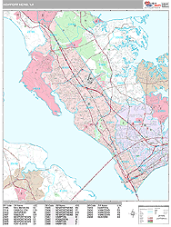 Newport News Wall Map