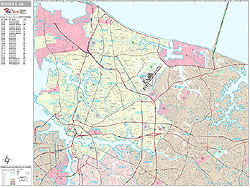 Norfolk Wall Map