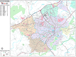 Roanoke Wall Map