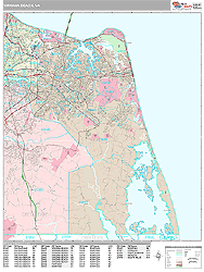 Virginia Beach Wall Map