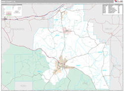 Bibb County, AL Wall Map