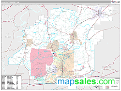 Calhoun County, AL Wall Map