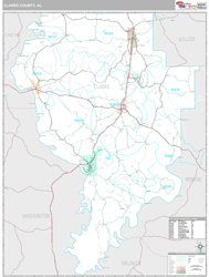 Clarke County, AL Wall Map