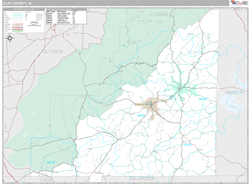 Clay County, AL Wall Map