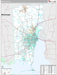 Mobile County, AL Wall Map