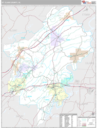 St. Clair County, AL Wall Map