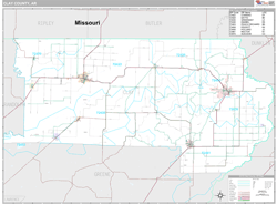 Clay County, AR Wall Map