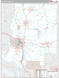Faulkner County, AR Wall Map