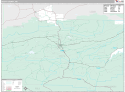 Scott County, AR Wall Map