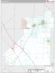 Kings County, CA Wall Map