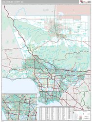 Los Angeles County, CA Wall Map