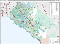 Orange County, CA Zip Code Wall Map