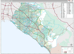 Orange County, CA Wall Map