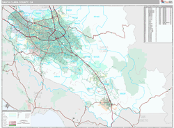 Santa Clara County, CA Zip Code Wall Map