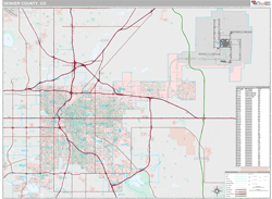 Denver County, CO Wall Map