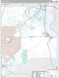 Clay County, FL Wall Map