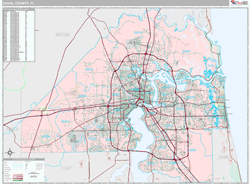 Duval County, FL Wall Map