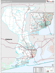Escambia County, FL Wall Map