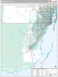 Miami-Dade County, FL Wall Map