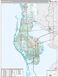 Pinellas County, FL Wall Map